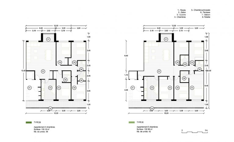 AQSO arquitectos office. The large homes with four and five bedrooms have an efficient floor plan.