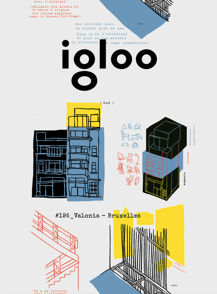 Portada del número 195 de la revista rumana Igloo, donde se han publicado los proyectos de AQSO arquitectos.